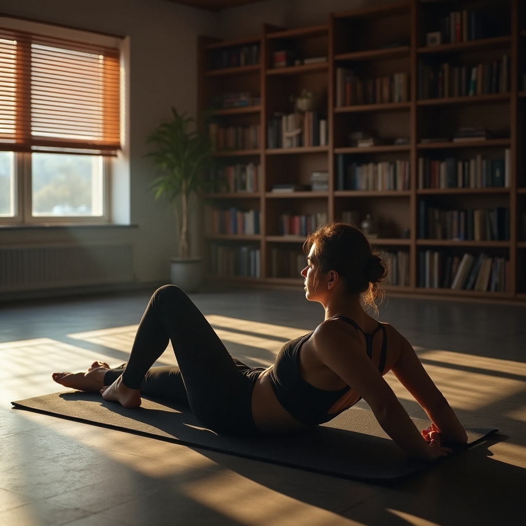 Persoană practicând tehnici de mindfulness într-un mediu liniștit
